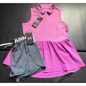 NWT Under Armour Peplum Athletic Set Girls Youth Size Medium